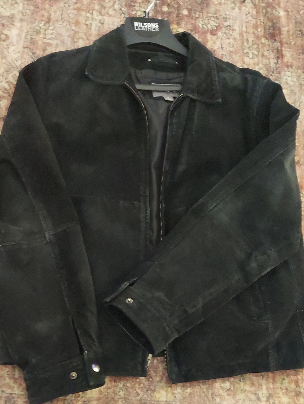 Vintage Wilsons Leather Men's Black Suede Zip-Up Jacket